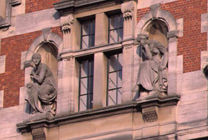 Détail du bâtiment de la faculté de Philosophie et Lettres,Université Libre de Bruxelles