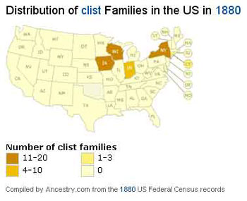 Clist Patrnym in the United States, 1880